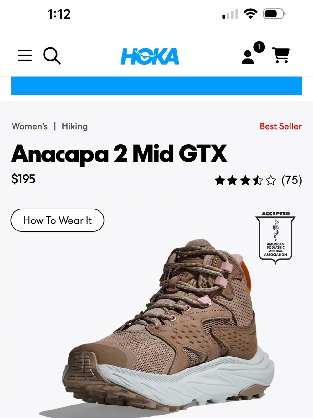 Hoka Anacapa 2 Mid GTX Taupe with Pink and Orange Accents